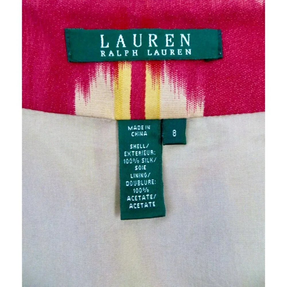 NEW! Lauren Ralph Lauren 100% Silk Modern Maasai Southwestern Skirt SZ 8